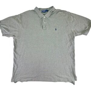 Polo Ralph‎ Lauren Sage Gray Cotton Polo Shirt XXL Classic Fit Embroidered Pony